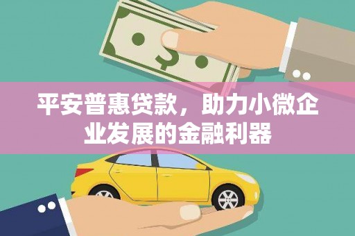 珲春平安普惠贷款，助力小微企业发展的金融利器