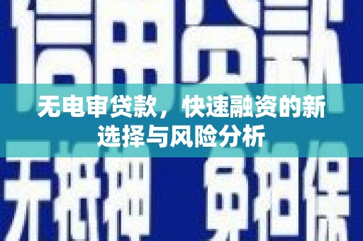 珲春无电审贷款，快速融资的新选择与风险分析