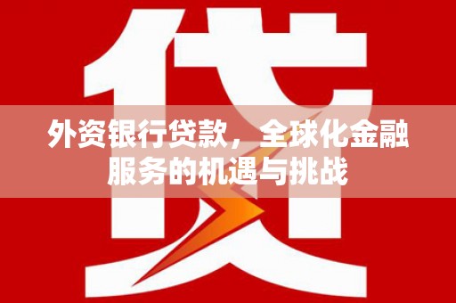 珲春外资银行贷款，全球化金融服务的机遇与挑战