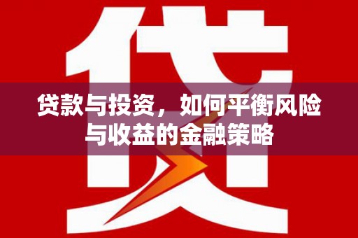 珲春贷款与投资，如何平衡风险与收益的金融策略